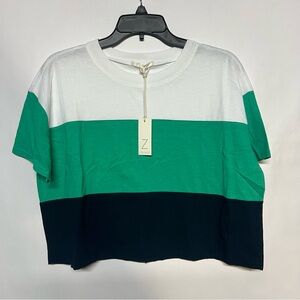 Z Supply Color Block Tee - Green, White, Black